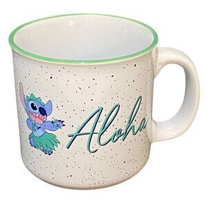 Disney Aloha Stitch Large Mug White Hula‎ Hawaii Pop Culture Cartoon Character